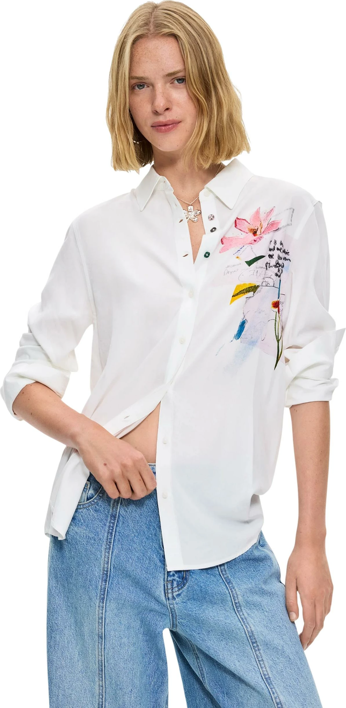Këmishë për femra Desigual CAM_TAMESIS 26WWCW12, e bardhë