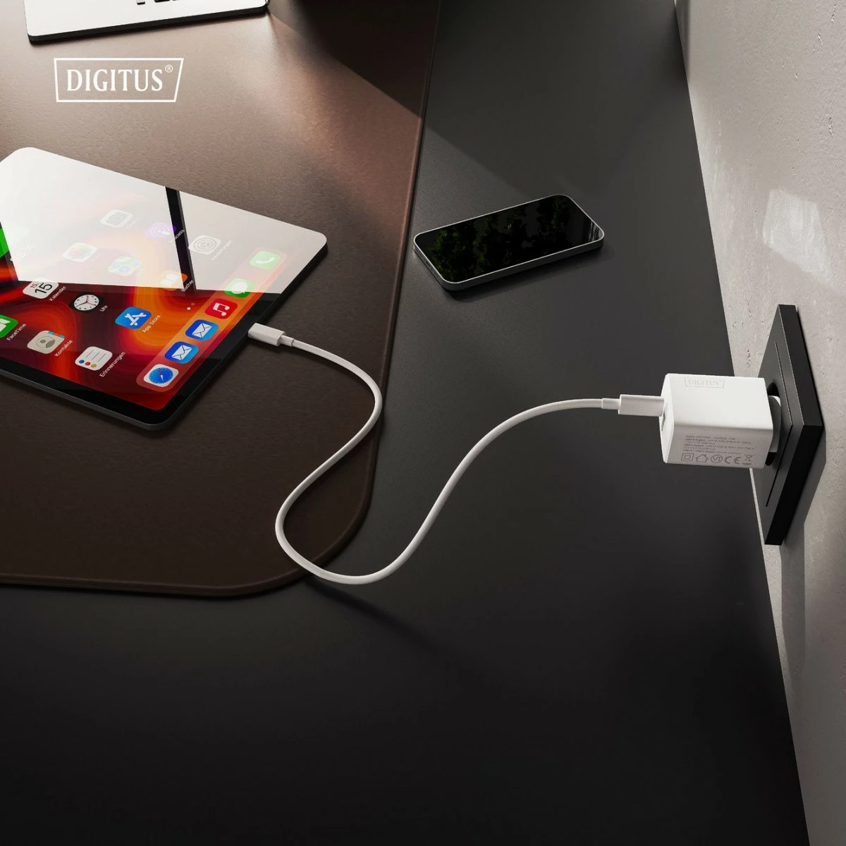 Karikues rrjeti Digitus DA-10301 GaN 30W, 1x USB-C, 1x USB-A, i bardhë