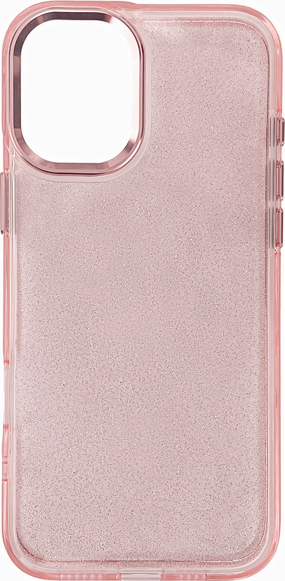 Mbështjellës Hurtel Glitter Case për iPhone 16, rozë me shkëlqim