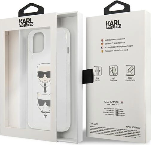 Mbështjellës Karl Lagerfeld KLHCP13SKCTUGLS për iPhone 13 mini, Hardcase, Argjendtë