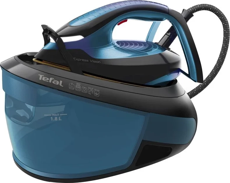 Hekur me gjenerator avulli, Tefal Express Vision SV8151E0, 2800W 7 bar 1.8L LED, blu-ezezë
