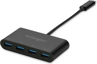 USB hub Kensington CH1200, 4 porta, USB-C 10Gbps, e zezë