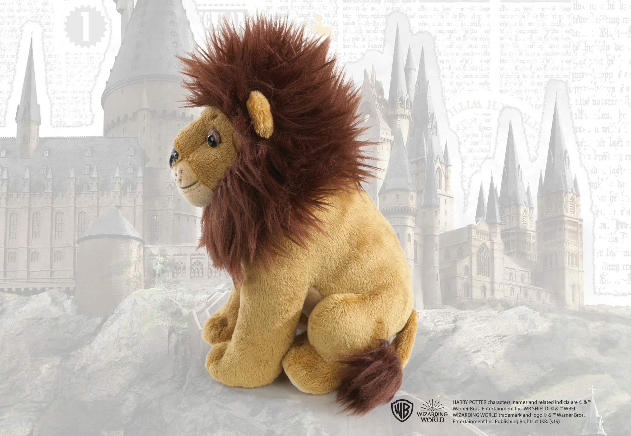 Jastëk me lodër pelushi Noble Collection Harry Potter Gryffindor 34x34 cm, set me luan pelushi, e kuqe
