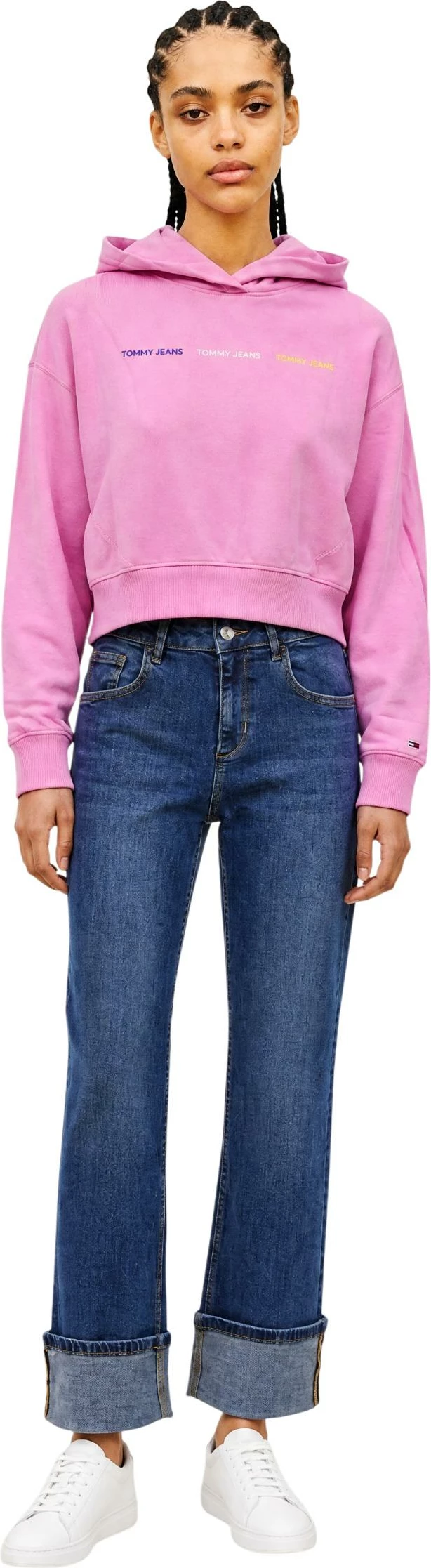 Duks me kapuç Tommy Hilfiger Jeans DW0DW22906 për femra, rozë [Madhësia: M]
