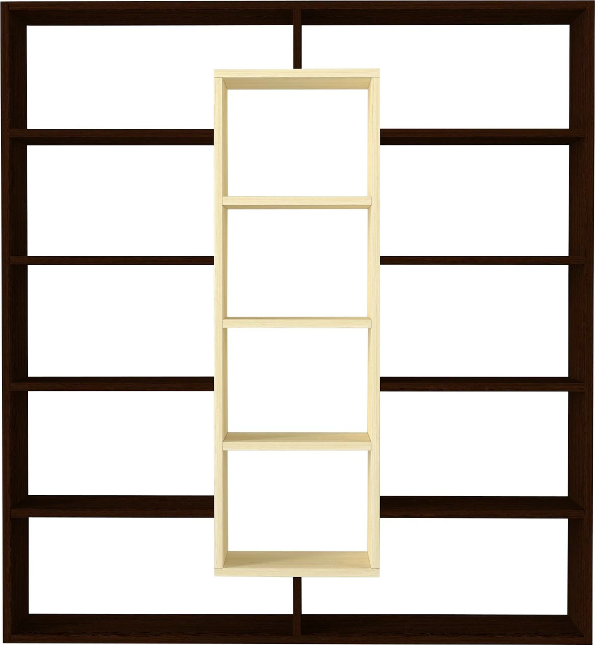 Raft librash Hanah Home, Ample, ngjyrë lis dhe kafe, 125x135.7x22cm