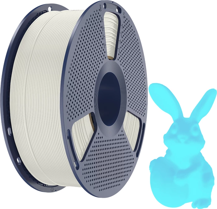 Filament 3D printing Sunlu PLA Glow W-Blu 1.75 mm 1 kg Glow-in-the-dark White-Blue