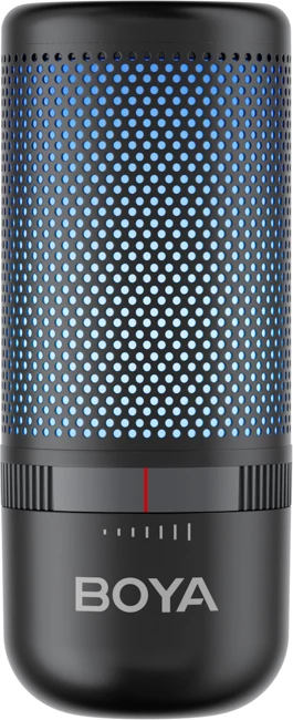 Mikrofon BOYA K3 me kabllo USB-C, 48 kHz/16-bit, superkardioid, RGB, me stativ tavoline & pop filter, i zi