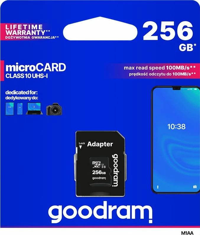 Kartë memorje microSDXC GoodRam M1AA-2560R12 256GB Class 10 UHS-I/U1 me adapter