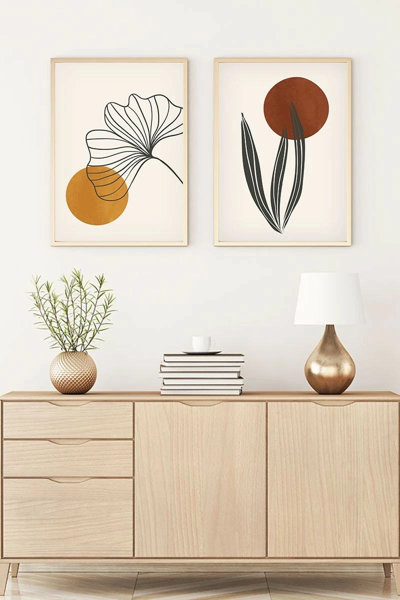 Pikturë dekorative me kornizë MDF (2 copë), Wallity, Huhu83, 50x35cm