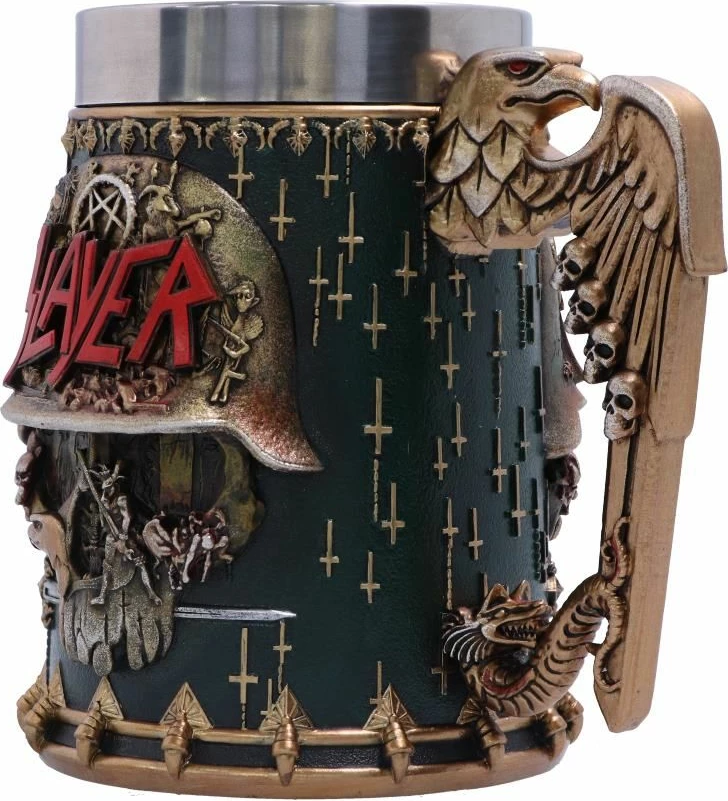 Krigllë NEMESIS NOW Slayer Skull Mug me insert inox, e punuar me rezinë, e pikturuar me dorë