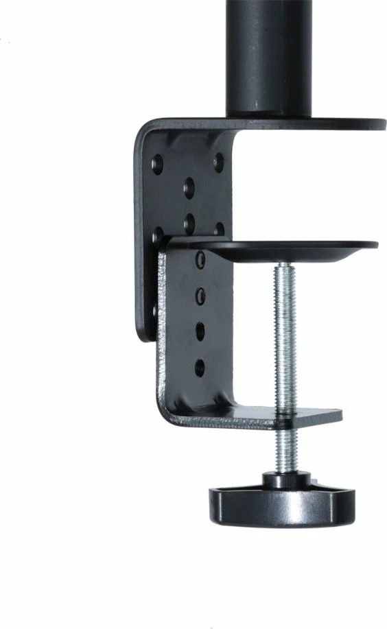 Mbajtës tavoline për 2 monitorë Art RAMM L-25 13–27\", VESA 100x100, max 10 kg, me raf për laptop, i zi