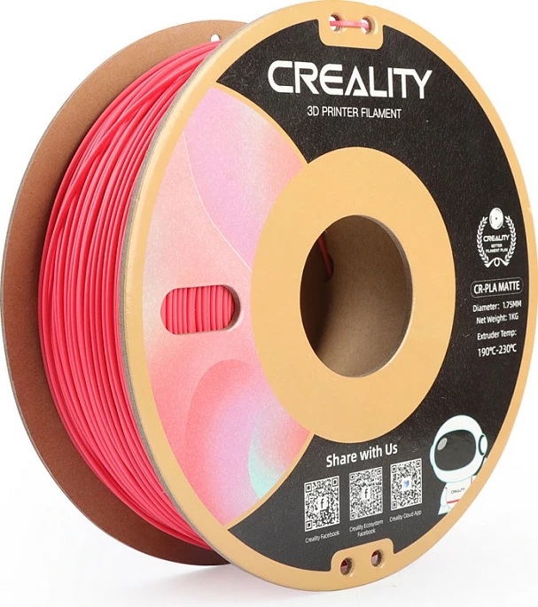 Filament PLA për printer 3D Creality 3301010300 (CR-PLA Matte), 1.75mm, 1kg, i kuq