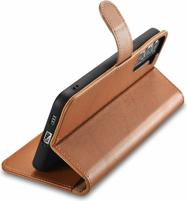 Mbështjellës iCarer Haitang Leather Wallet Case për Samsung Galaxy S22+, kafe