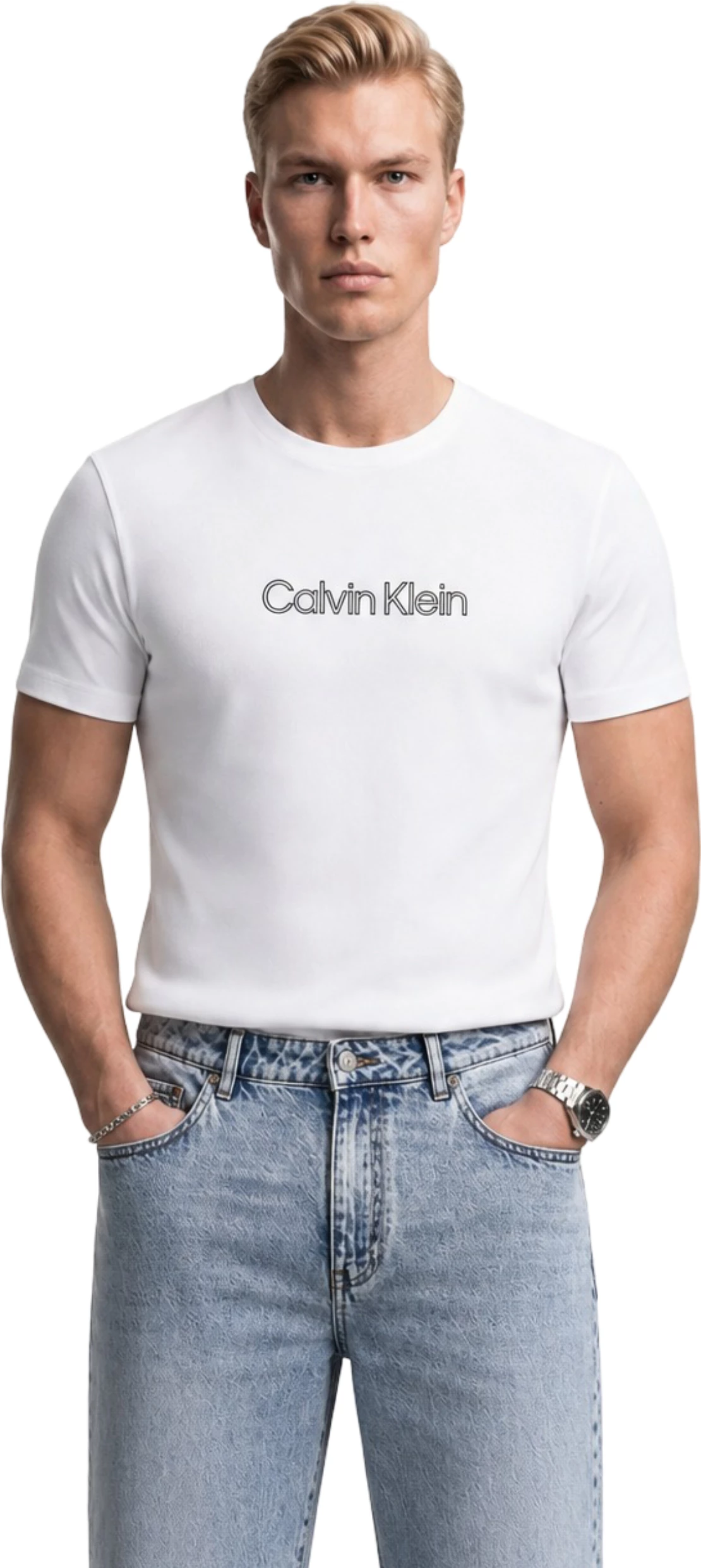 Maicë për meshkuj Calvin Klein Jeans LV04LG812G, e bardhë