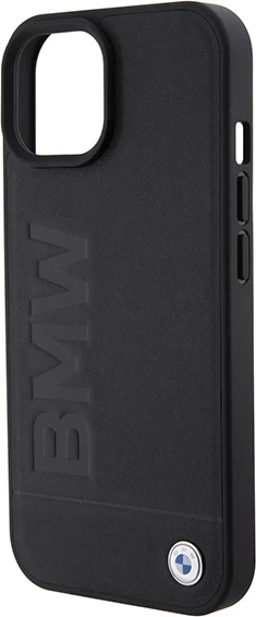 Mbështjellës BMW BMHMP15SSLLBK për iPhone 15 6.1", MagSafe, lëkurë, zi
