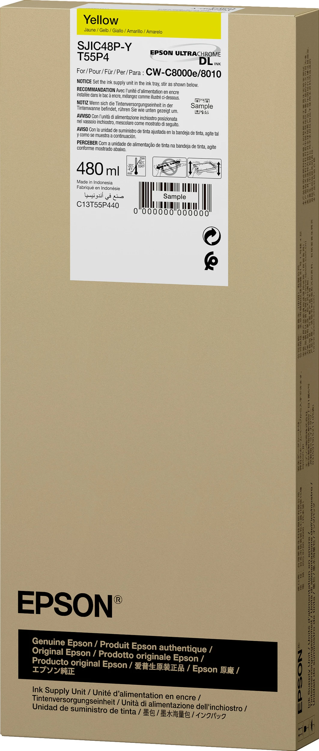 Bojë printeri Epson SJIC48P-Y (T55P4), 480ml, ColorWorks C8000, e verdhë