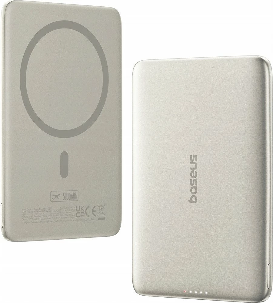 Powerbank Baseus PicoGo AM41 5000mAh 20W MagSafe/Qi ultra-slim me kabllo USB-C 60W 30cm, titanium