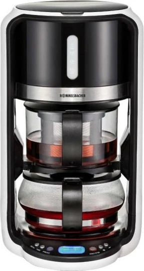 makinë çaji, Rommelsbacher, TA 1200, 1 L, programe 80/85/90/100°C, LCD, funksion ruajtje ngrohtësie, e zezë/argjend