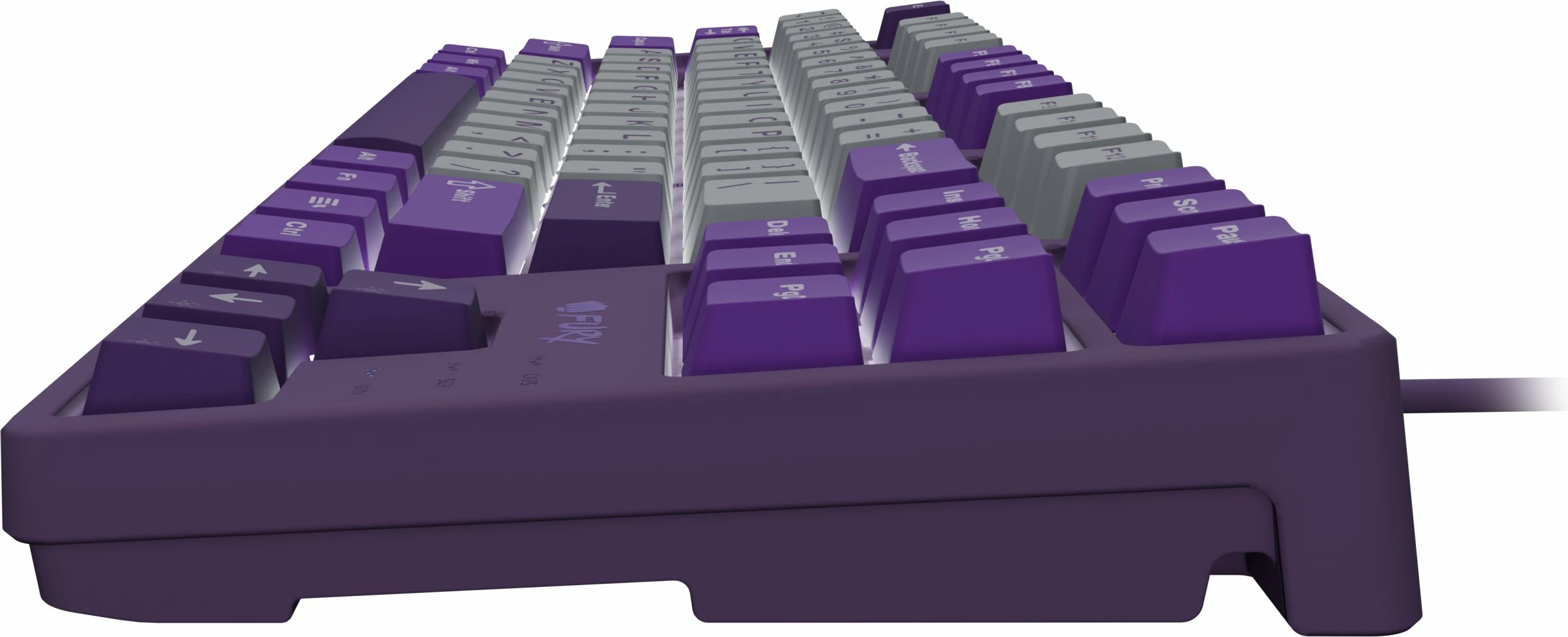 Tastierë mekanike gaming Fury Kanabo K2 NFU-2350, TKL 80%, hot-swap, switcha linear të kuq, USB me kabllo 1.6 m, ndriçim njëngjyrësh, gri