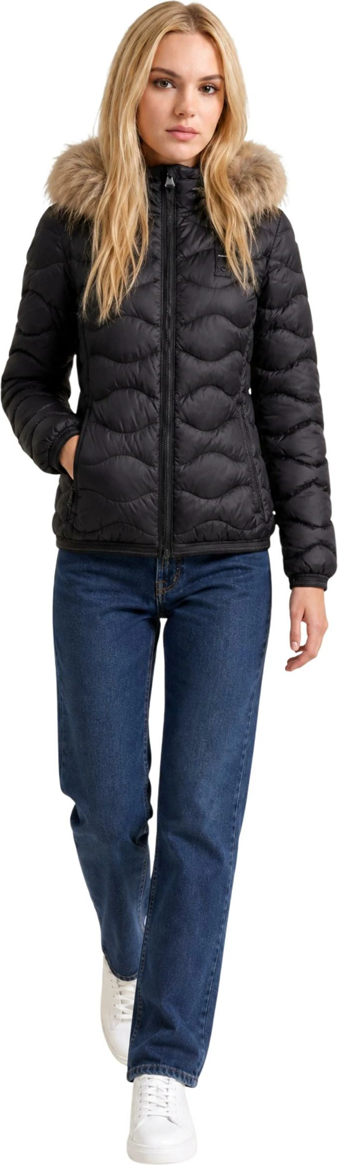 Jakne për femra Blauer ALDIE 26WBLDC03034, e zezë-bezhë [Madhësia: XL]
