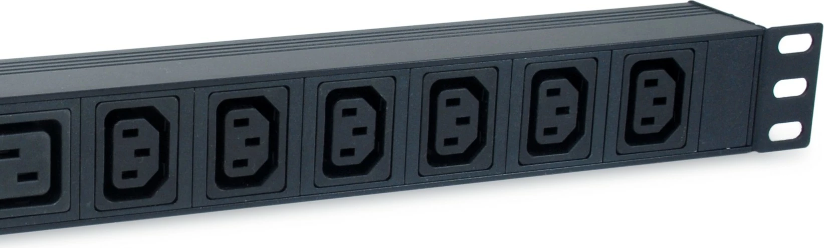 PDU Equip 8-portë, 6x C13 + 2x C19, 1U, alumini, zi