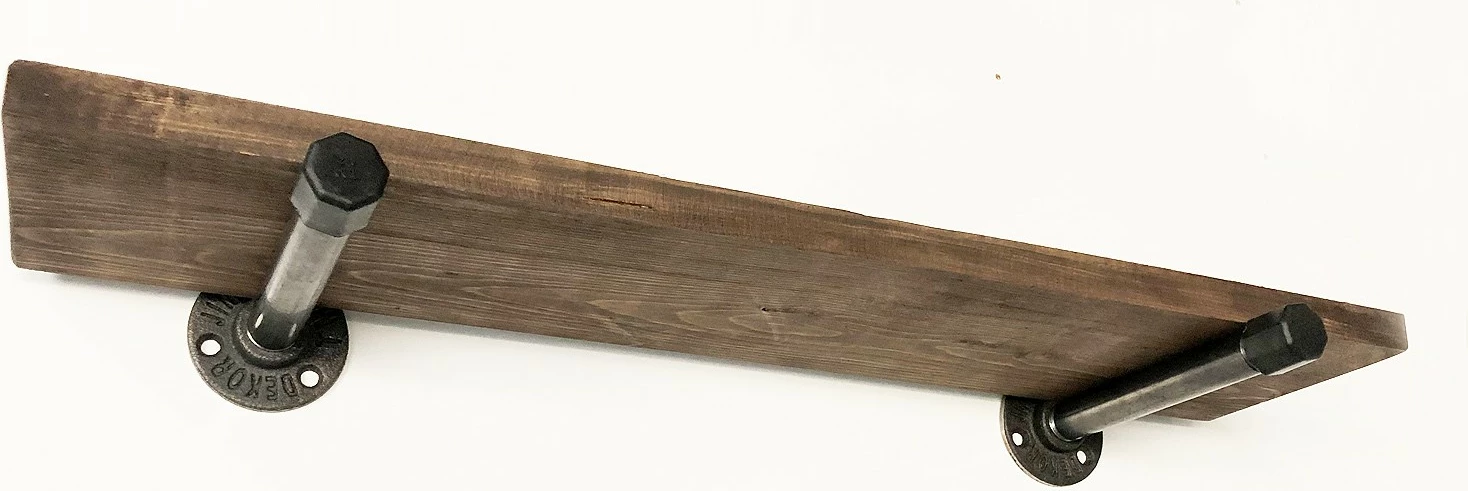 Raftë muri Pipe, ngjyrë arre dhe e zezë, 3 copë, Boruraf087 - 3