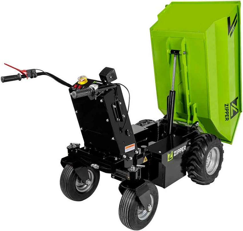 Dumper elektrik ZIPPER ZI-ED500, 48V, 4 rrota, gjelbër/zi