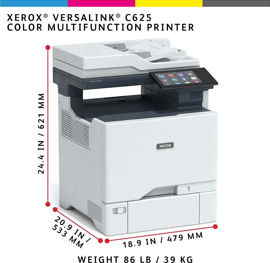 Printer multifunksional Xerox VersaLink C625DN, kolor, USB/LAN, skanim & printim duplex, gri/kaltër
