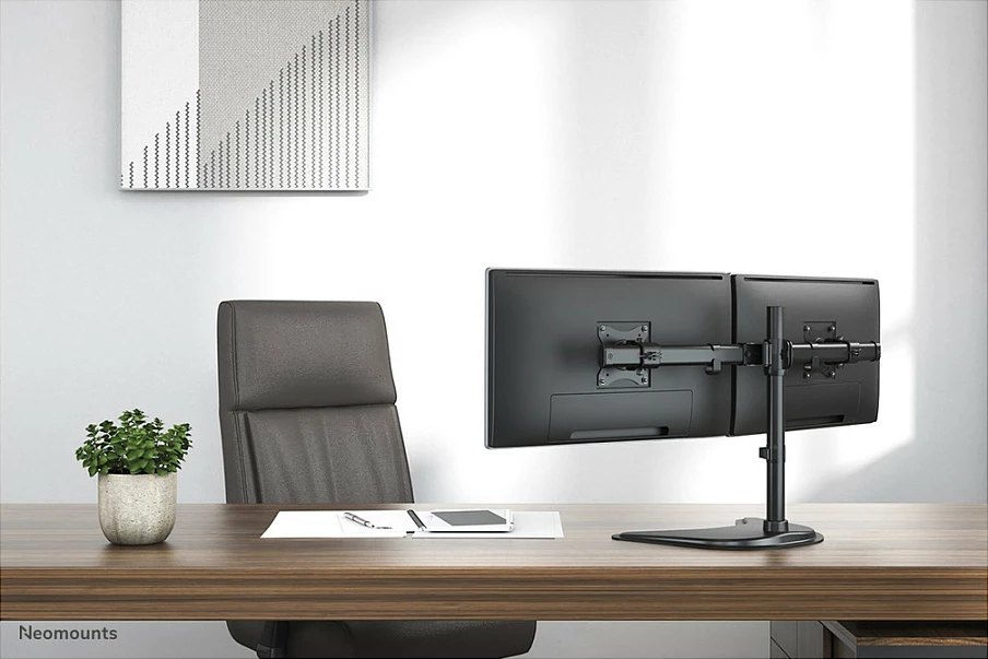 Mbajtës monitori Neomounts NM-D335DBLACK, 2 ekrane, 27", i zi