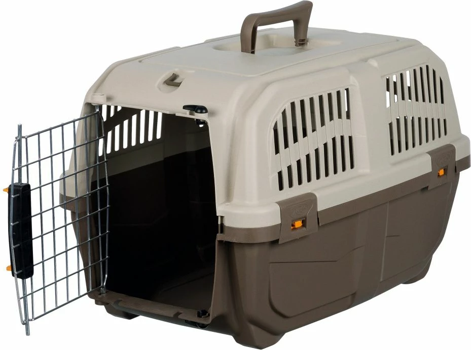 Transporter për qen Trixie Skudo 40×39×60 cm, deri 24 kg, gri e errët/rërë