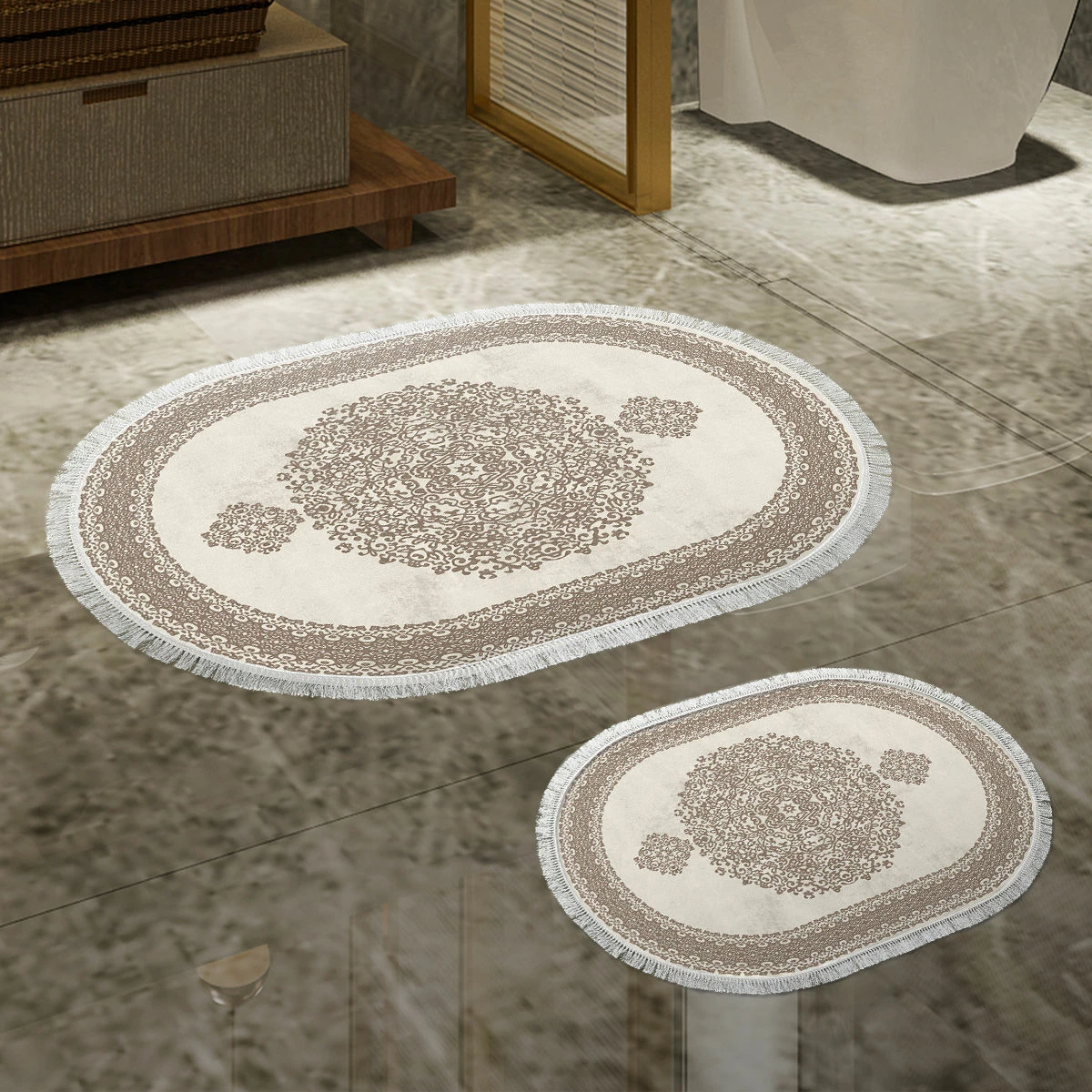 Set tapetesh për banjo (2 copë), Mijölnir, 410602 - O, ngjyrë kafe