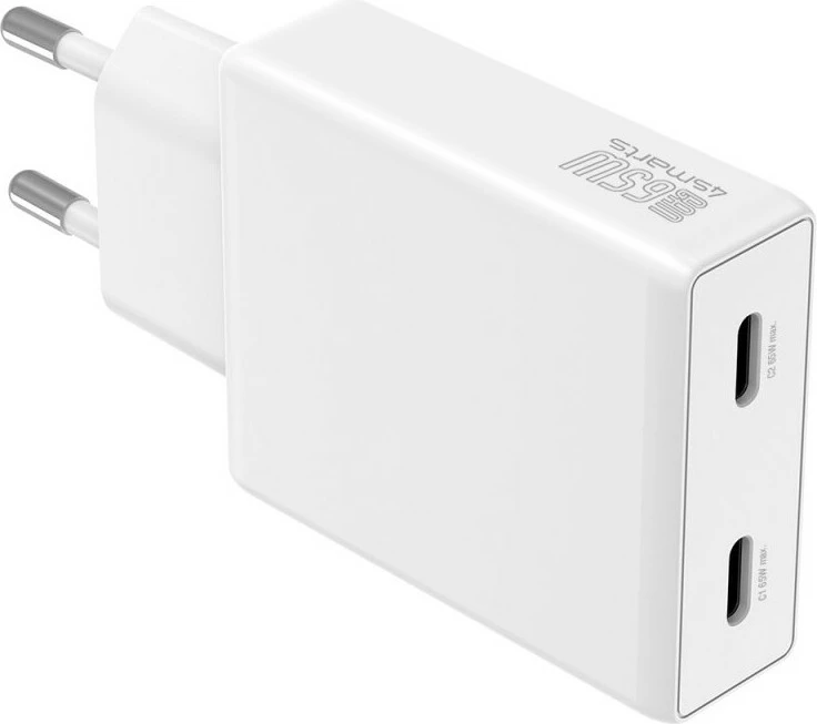Karikues USB 4smarts 546065, 65W, 2x USB-C, GaN, i bardhë