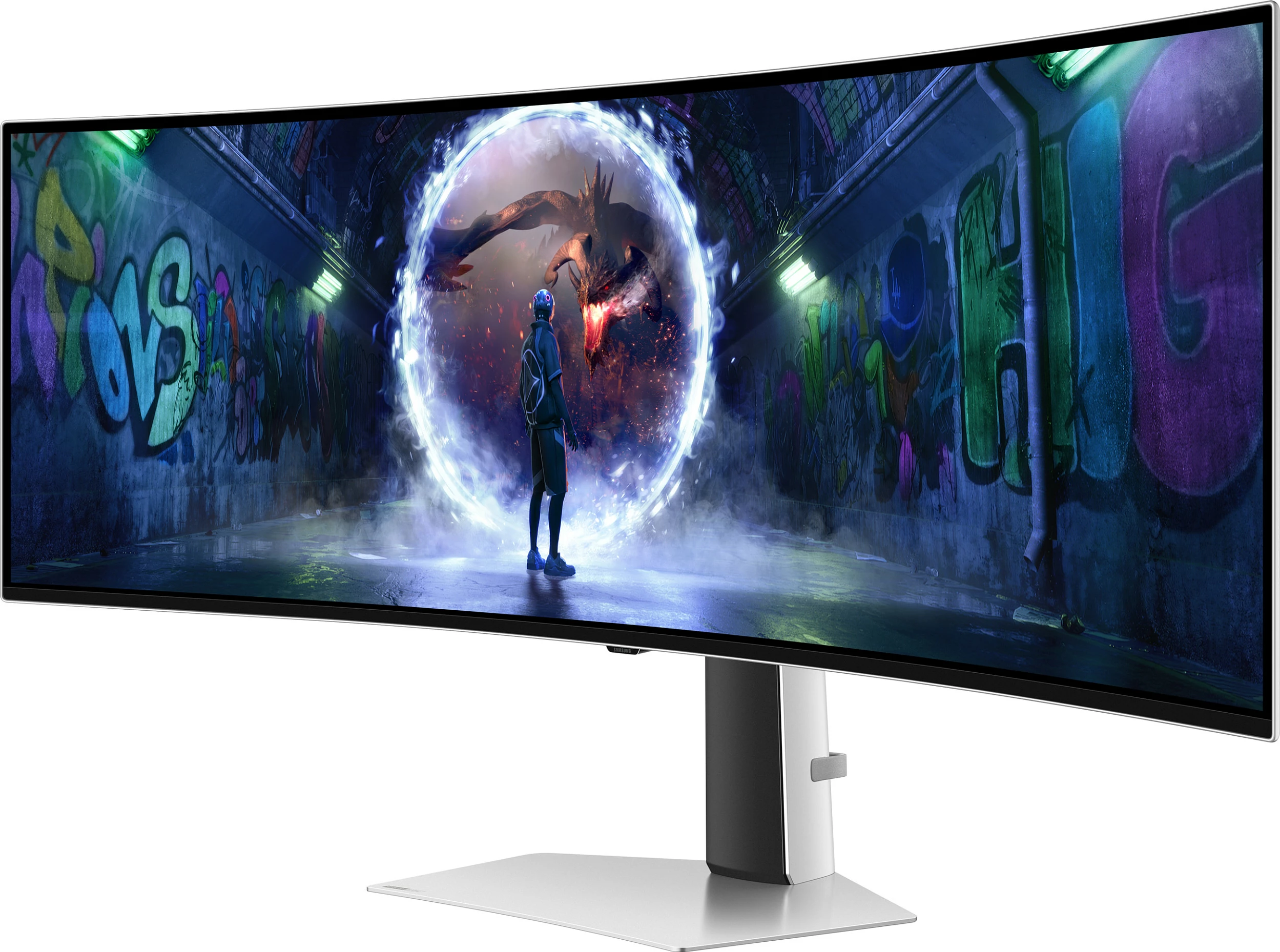 Monitor Samsung S49DG934SU, 49", Dual QHD, OLED, Silver