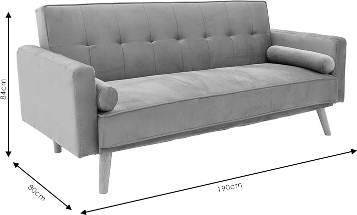 Divan 3-vendësh, shtrat, kadife, ngjyrë mollë e kalbur, 190x80x84cm