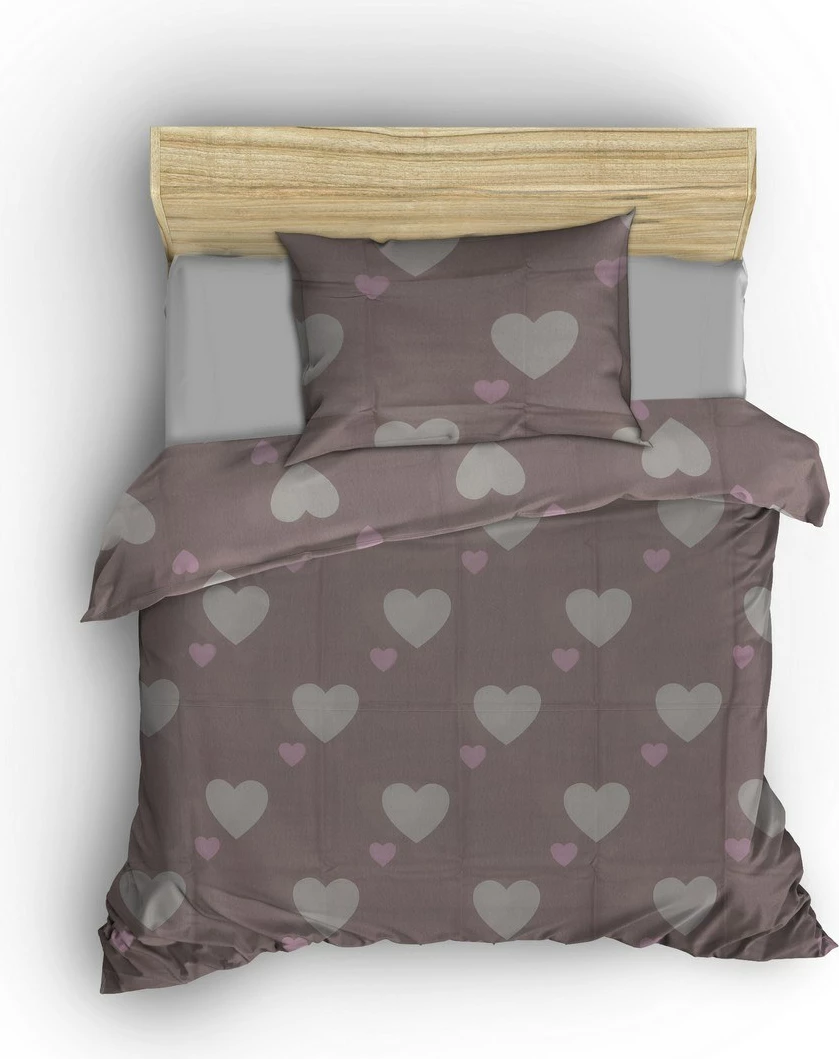 Set mbulesë jorgan XXL njësh, L'essentiel, zemra, dusty rose