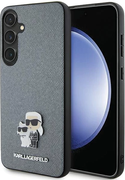 Mbështjellës Karl Lagerfeld Saffiano Karl&Choupette Pin për Samsung Galaxy S24, Gri