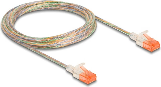 Kabllo rrjeti DeLOCK RJ45 Cat6A U/UTP Slim 3m, 10Gbps, transparente