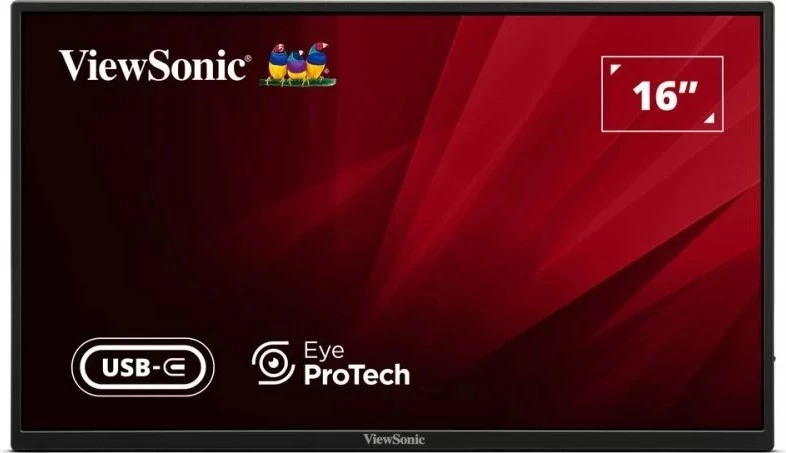 Monitor portativ ViewSonic VA1650 16\" IPS Full HD USB-C/HDMI me altoparlantë, i zi
