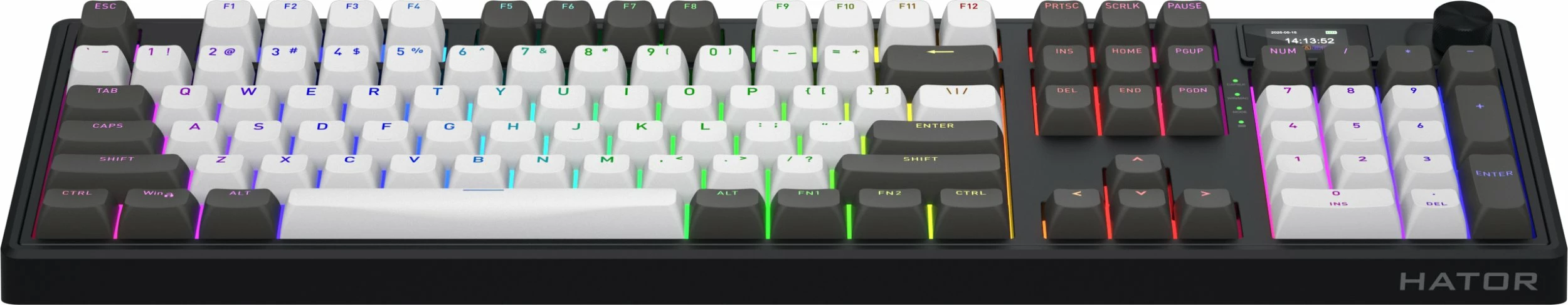 Tastierë gaming mekanike Hator Skyfall 100 Pro Wireless (HTK4100) 100%, RGB, Aurum Vanilla Silent Linear, e zezë
