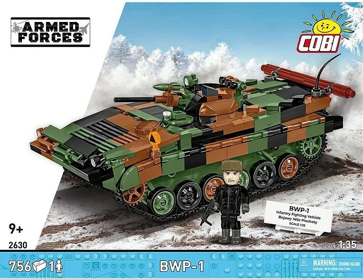 Set blloqe ndërtimi, Cobi, BWP-1 COBI-2630, 756 elemente 1:35, 2-në-1 PL/UKR, kamuflazh