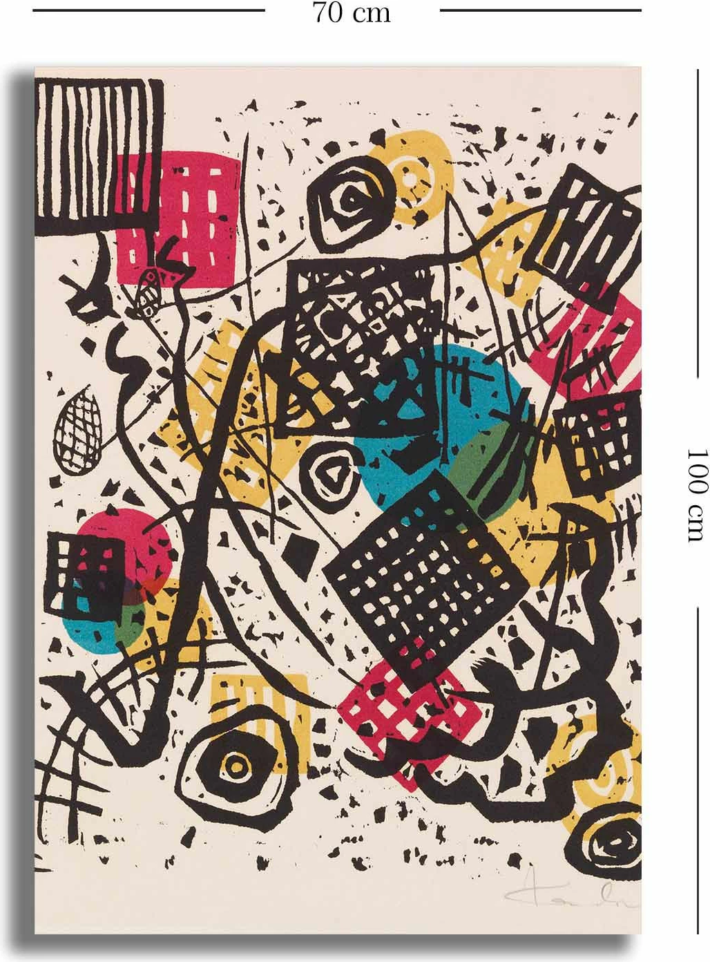 Pikturë dekorative në kanavacë, shumëngjyrëshe, 70x100cm, Wallity, 70100KANDINSKY005