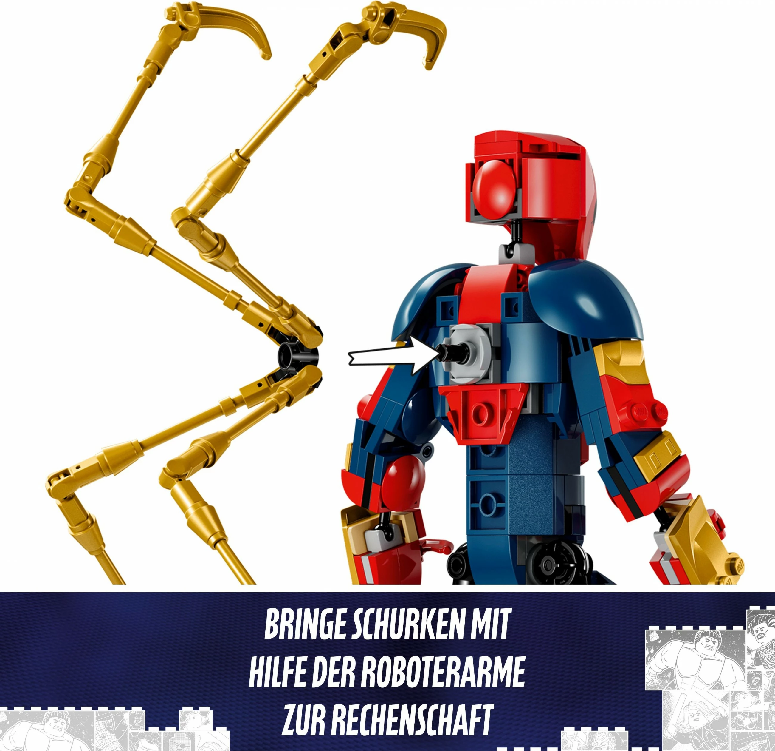 Set ndërtimi LEGO Iron Spider-Man 76298, 303 pjesë, shumëngjyrësh