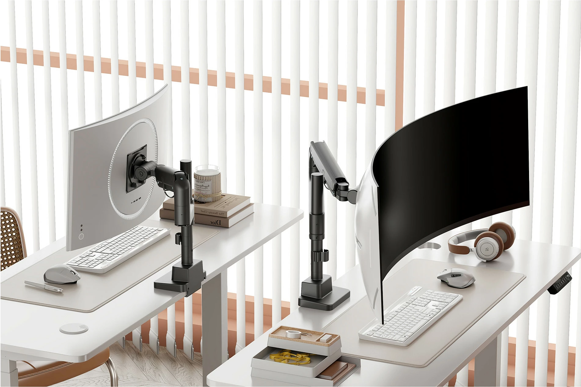 Mbajtëse monitori Digitus Single Monitor Mount, deri 57", 27 kg, VESA 75x75/100x100, clamp, e zezë