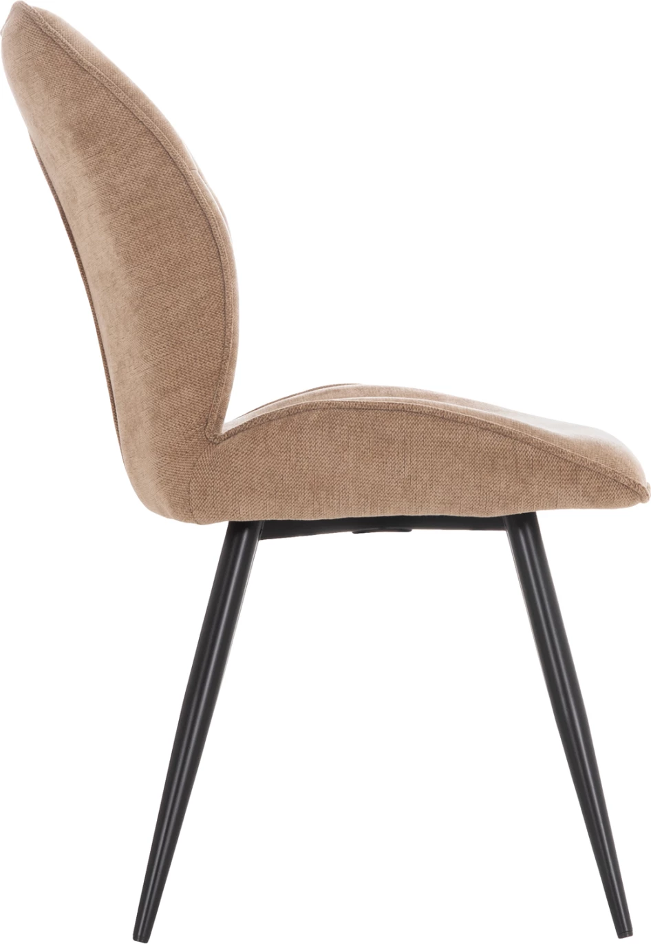 Set 2 karriga për ngrënie GAFF, material stof taupe, këmbë metalike të zeza, 50x67x89cm