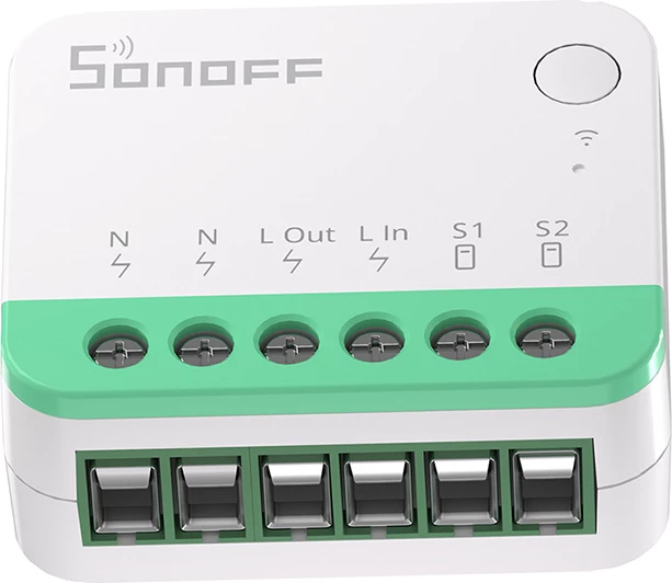 Switch i mençur Wi‑Fi mini, Sonoff, MINIR4M, Matter, 10A, 2.4GHz, për Apple HomeKit/Google Home/Alexa/SmartThings