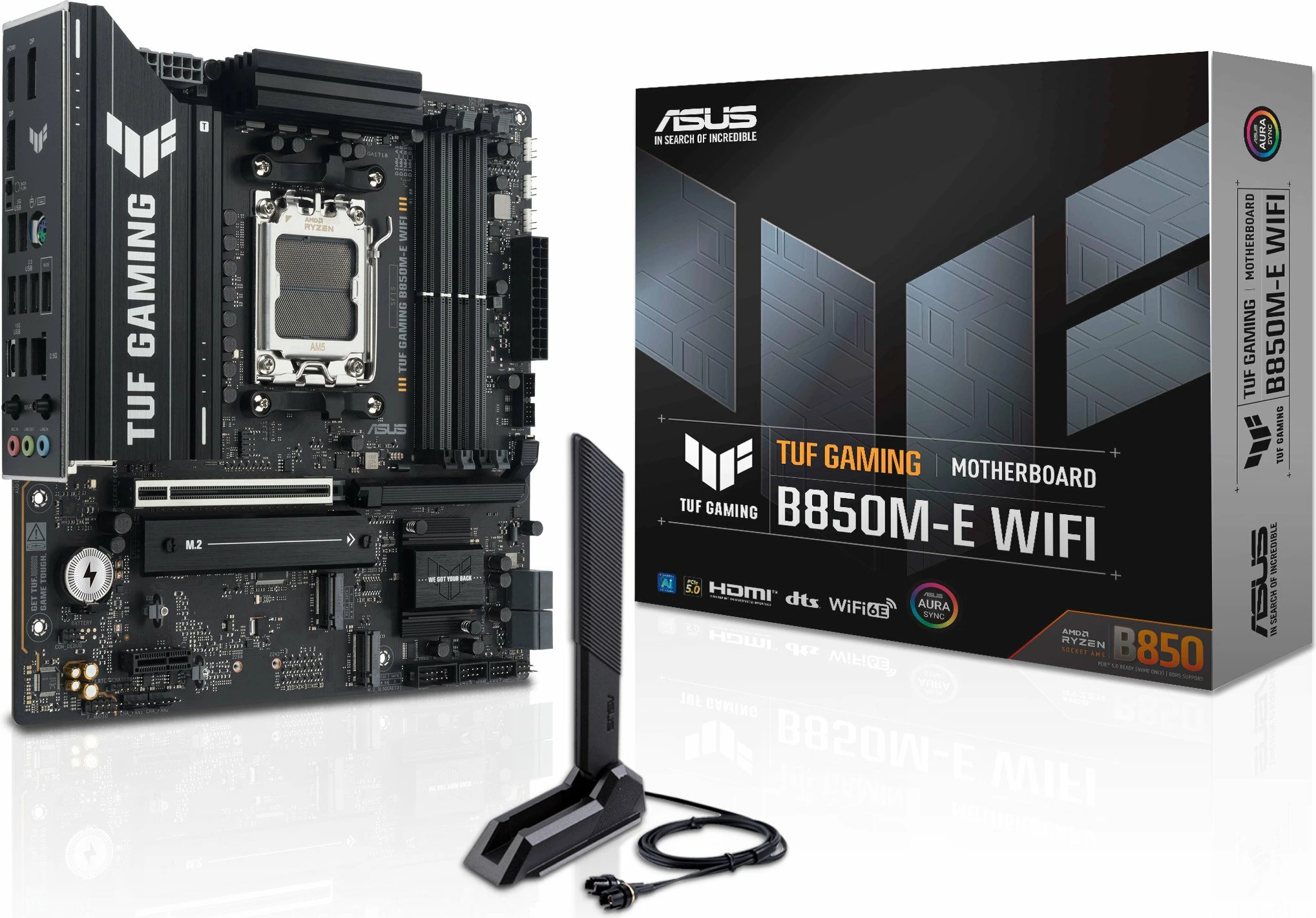 Pllakë amë Asus TUF GAMING B850M-E WIFI, Micro ATX, DDR5, Wi‑Fi 6E, Bluetooth 5.3