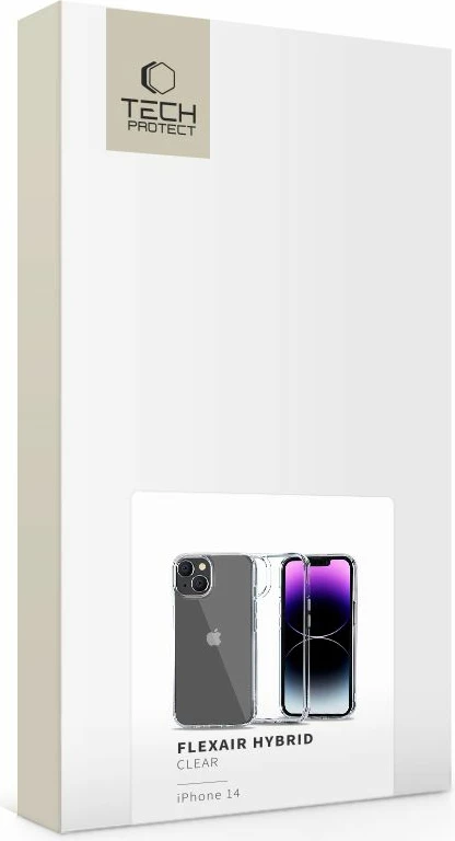 Mbështjellës Tech-Protect FlexAir Hybrid për iPhone 14, Transparent