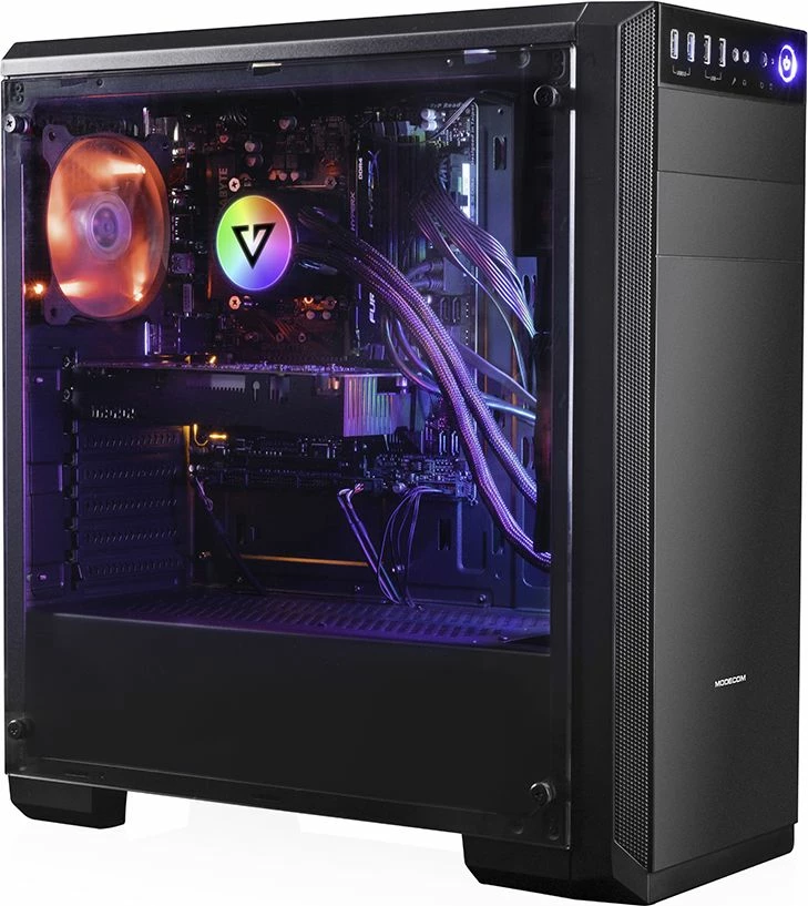 Kasë Modecom Oberon Pro Glass AT-OBERON-PG-10-000000-0002 Midi Tower ATX/Micro-ATX/Mini-ITX, e zezë