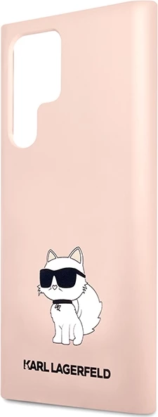 Mbështjellës Karl Lagerfeld KLHCS23LSNCHBCP për Samsung Galaxy S23 Ultra, silikon, rozë