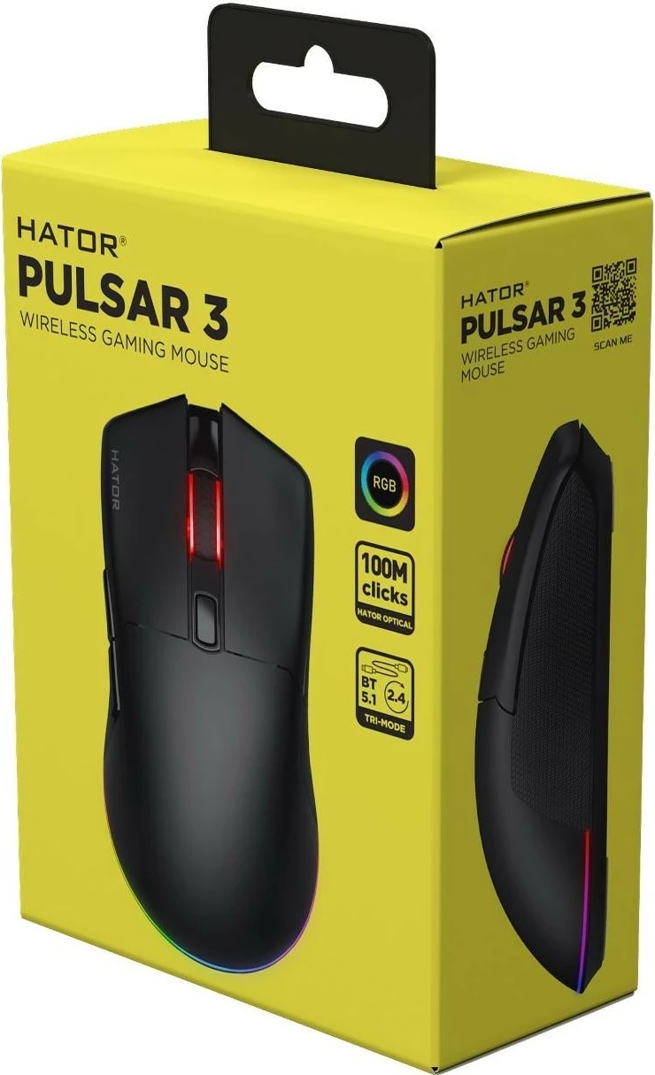Maus wireless Hator Pulsar 3 HTM630, RGB, i zi